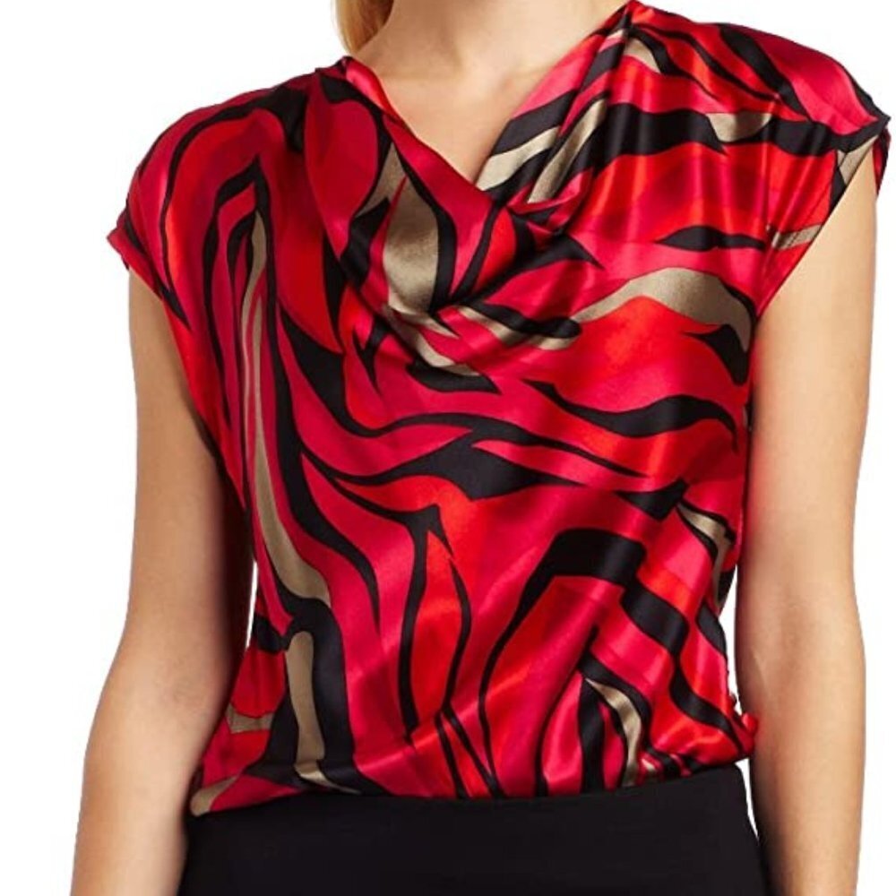 Trina Turk Silk dress w/ black pencil skirt- Sz 6